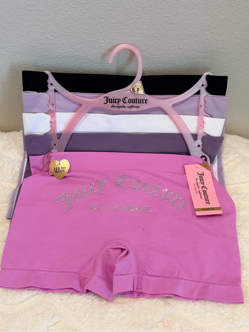 Juicy Couture Rhinestone Logo Boyshorts Set
